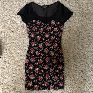 Black Floral Mini Dress